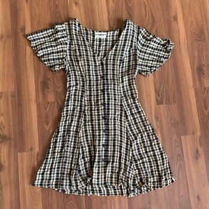 Urban Outfitters Plaid Button Up Dress, Medium